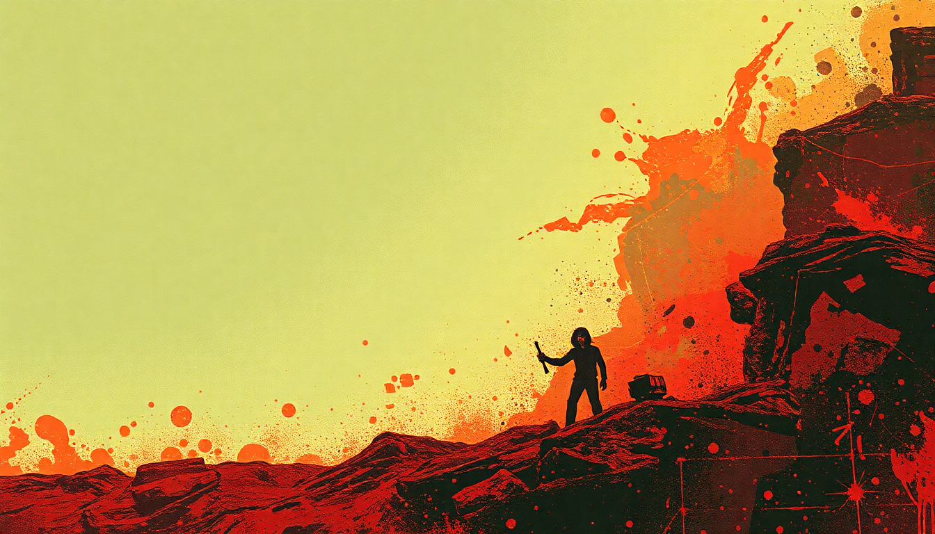 Fan-driven abstract illustration evoking the emotional arc of Search and Destroy by The Stooges