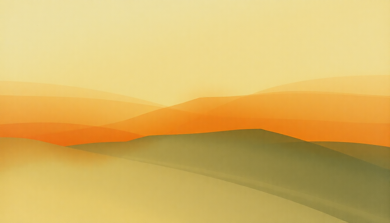 Fan-driven abstract illustration evoking the emotional arc of Search for Peace by McCoy Tyner