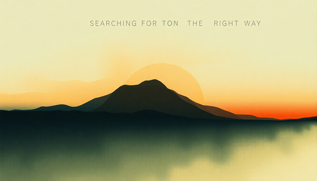 Fan-driven abstract illustration evoking the emotional arc of Searching for the Right Way by Maze