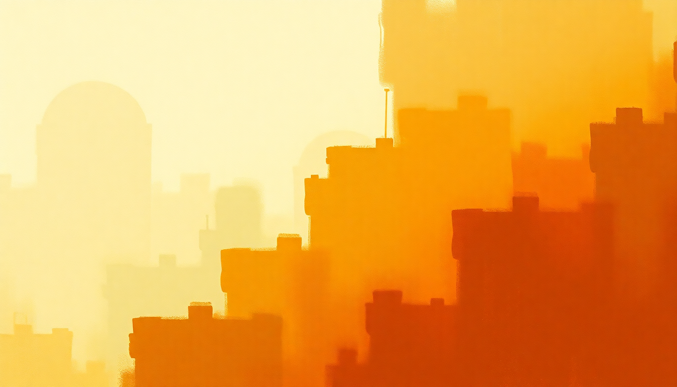 Fan-driven abstract illustration evoking the emotional arc of Second Suite in F by Gustav Holst