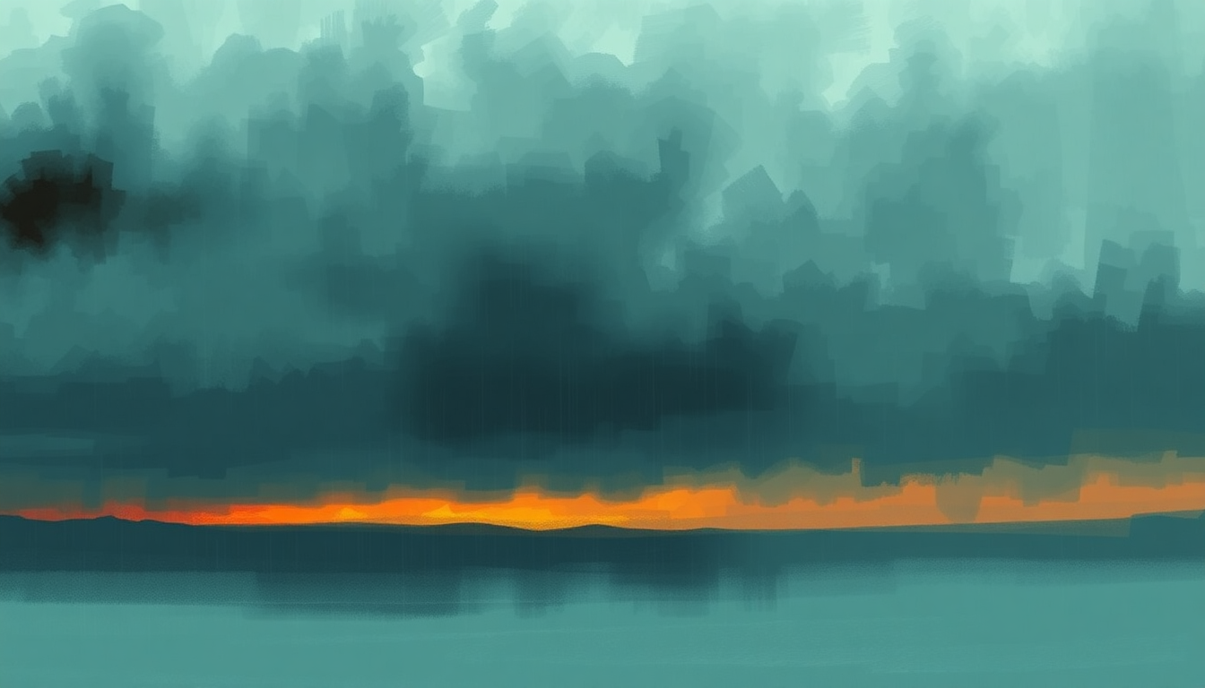 Fan-driven abstract illustration evoking the emotional arc of Set Fire to the Rain by Adele