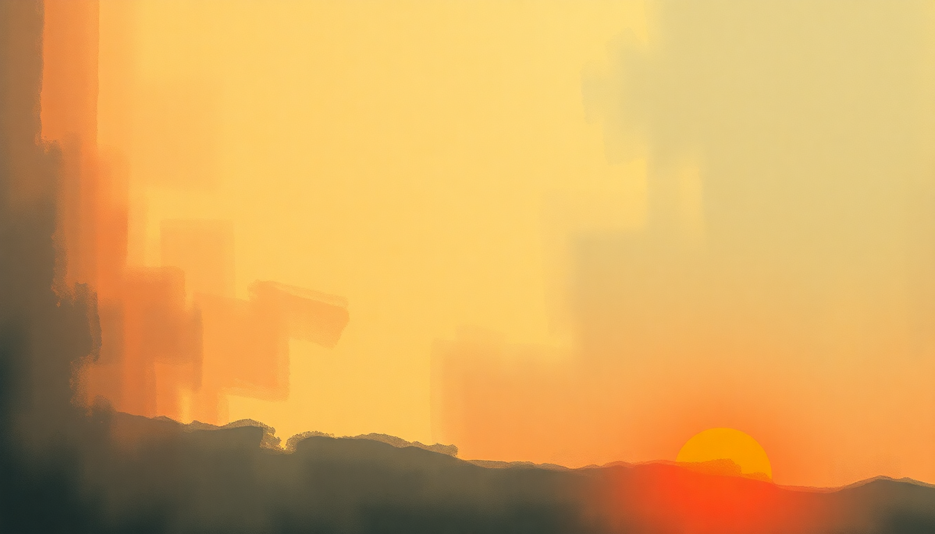 Fan-driven abstract illustration evoking the emotional arc of Setting Sun by Pearl Jam