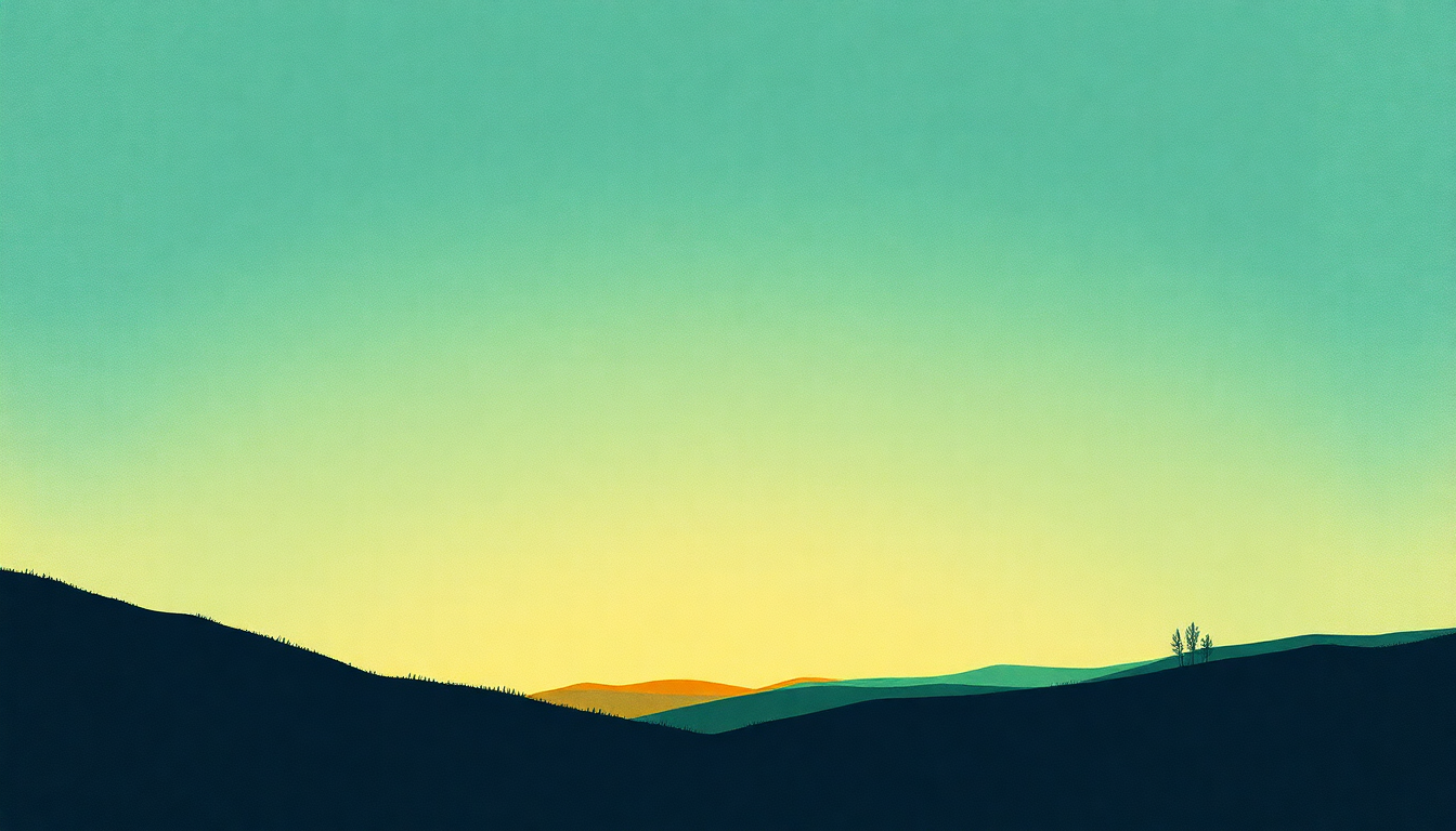 Fan-driven abstract illustration evoking the emotional arc of Shadows by Sunny Day Real Estate