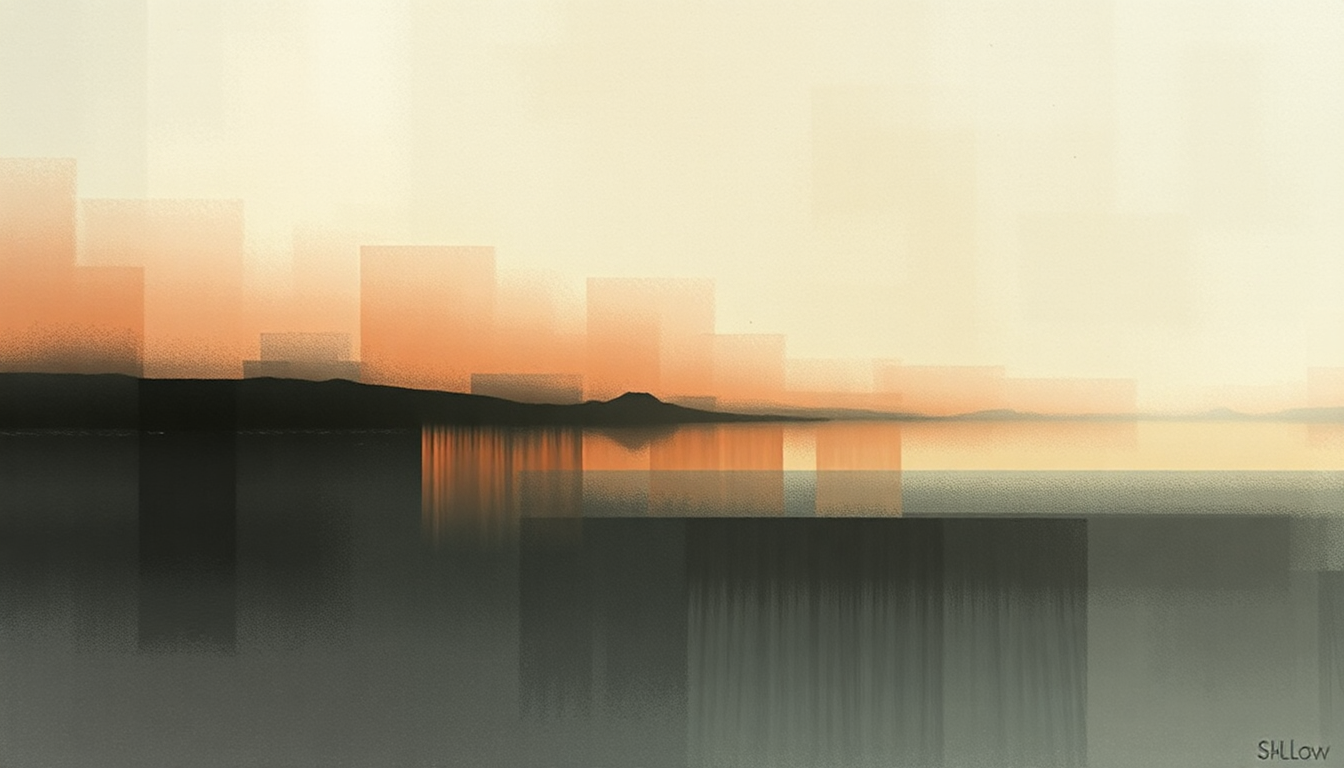 Fan-driven abstract illustration evoking the emotional arc of Shallow by Porcupine Tree