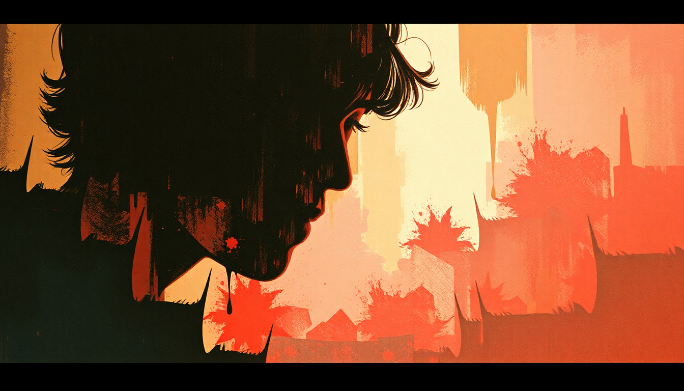 Fan-driven abstract illustration evoking the emotional arc of Shattered by The Rolling Stones