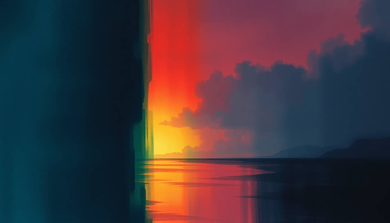 Fan-driven abstract illustration evoking the emotional arc of She Cries by Swans