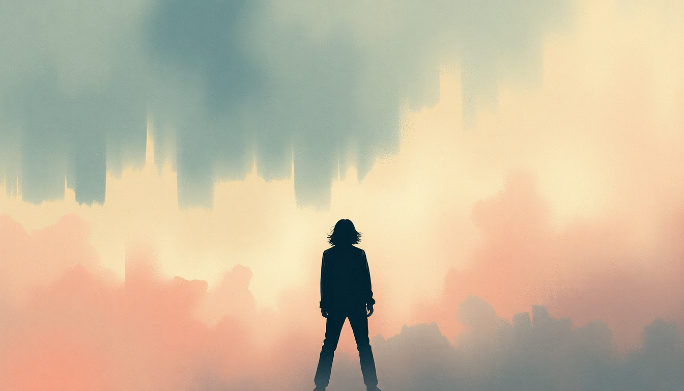 Fan-driven abstract illustration evoking the emotional arc of She Likes Rock N Roll by AC/DC