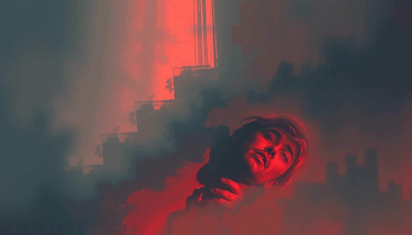 Fan-driven abstract illustration evoking the emotional arc of She's Got Claws by Gary Numan