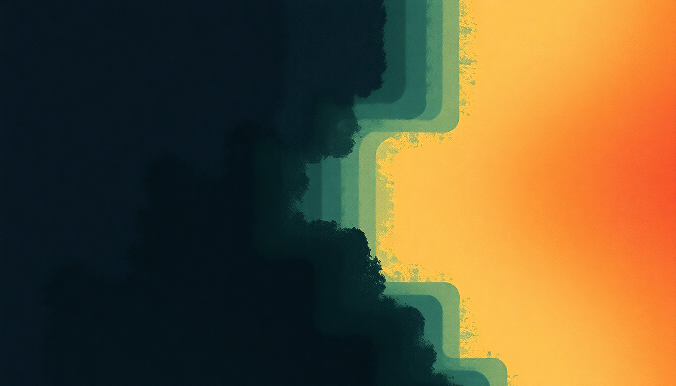 Fan-driven abstract illustration evoking the emotional arc of Shock Me by Red House Painters