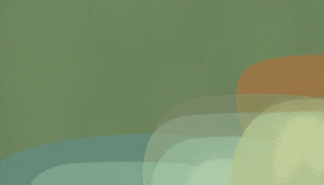 Fan-driven abstract illustration evoking the emotional arc of Shucks by Lambchop