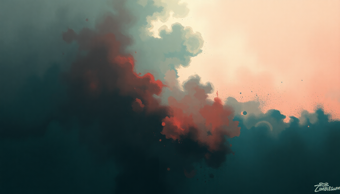 Fan-driven abstract illustration evoking the emotional arc of Sick Bubblegum by Rob Zombie