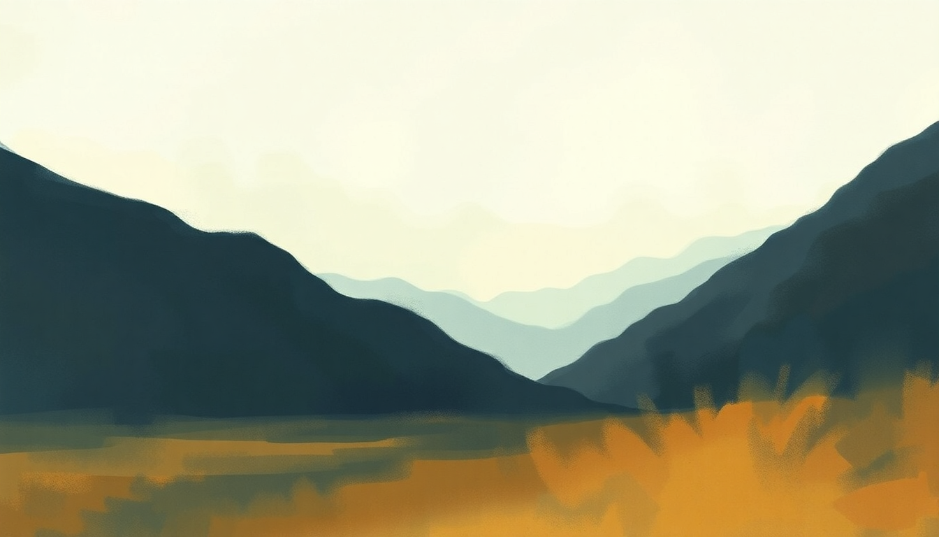 Fan-driven abstract illustration evoking the emotional arc of Sit Down Young Stranger by Gordon Lightfoot