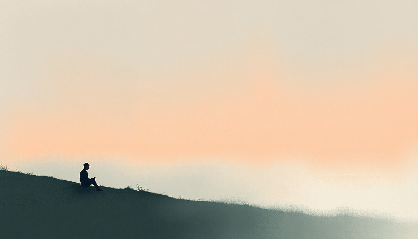 Fan-driven abstract illustration evoking the emotional arc of Sitting Waiting Wishing by Jack Johnson