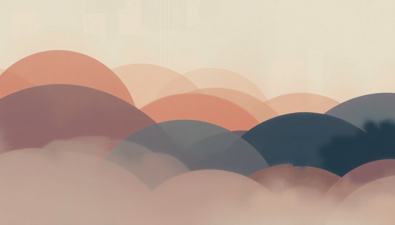 Fan-driven abstract illustration evoking the emotional arc of Sleepy Seven by Bonobo