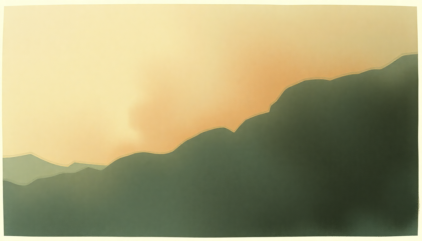 Fan-driven abstract illustration evoking the emotional arc of Smokey by Red House Painters