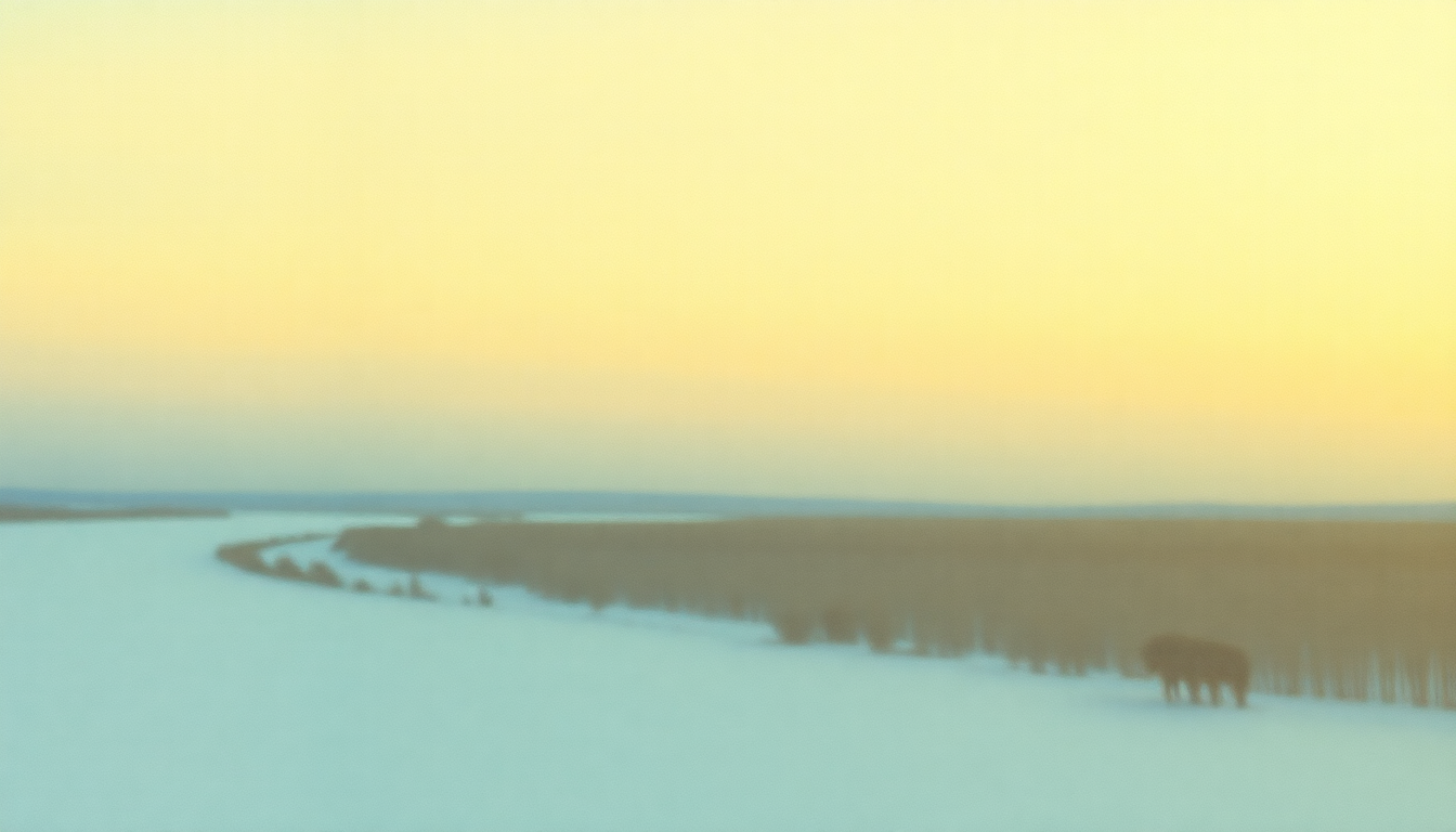 Fan-driven abstract illustration evoking the emotional arc of Snowin on Raton by Townes Van Zandt