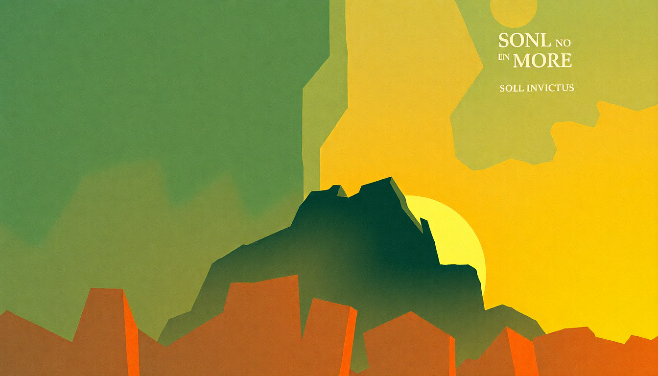 Fan-driven abstract illustration evoking the emotional arc of Sol Invictus by Faith No More