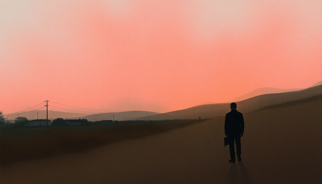 Fan-driven abstract illustration evoking the emotional arc of Solitary Man by Johnny Cash