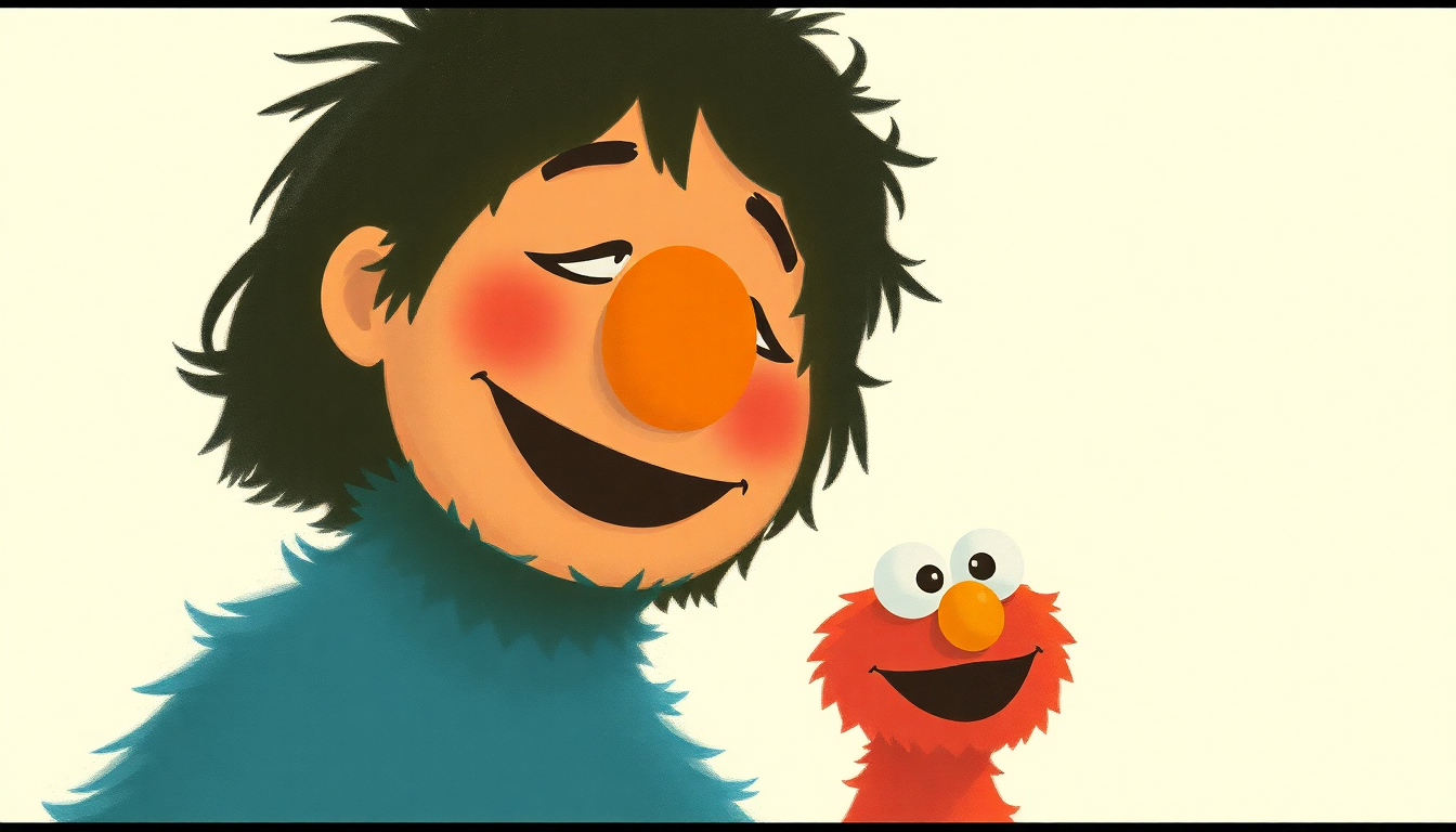Fan-driven abstract illustration evoking the emotional arc of Somebody Come and Play by Sesame Street