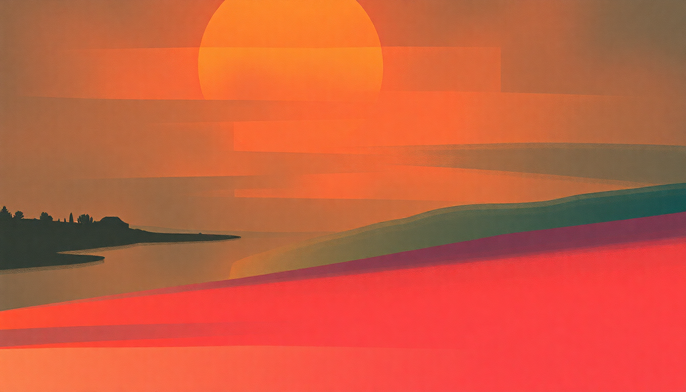 Fan-driven abstract illustration evoking the emotional arc of Something's On the Move by Jethro Tull