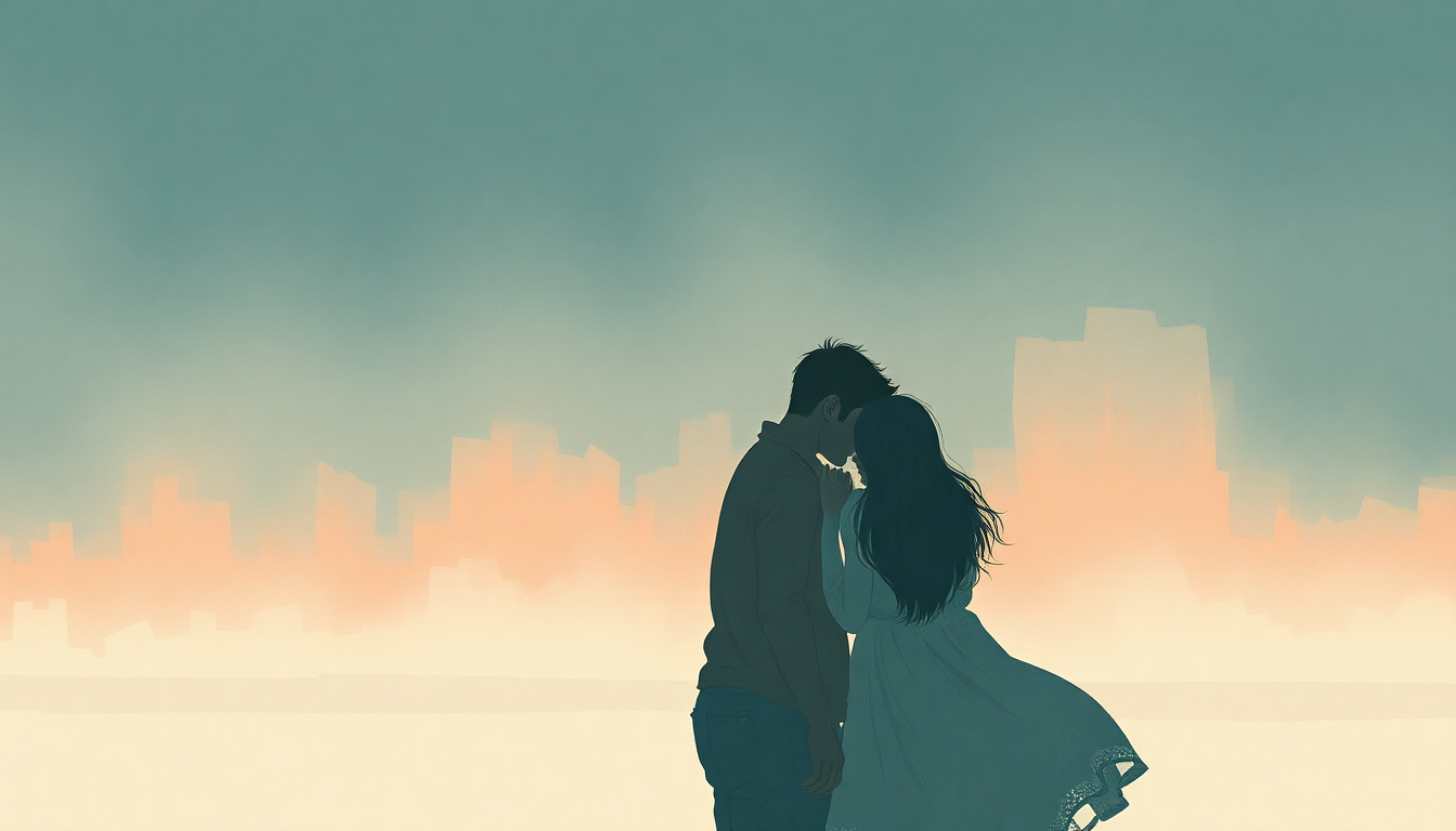 Fan-driven abstract illustration evoking the emotional arc of Somewhere with You by Kenny Chesney