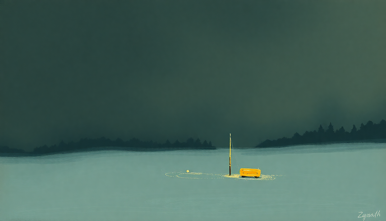 Fan-driven abstract illustration evoking the emotional arc of Song for a Winter's Night by Gordon Lightfoot