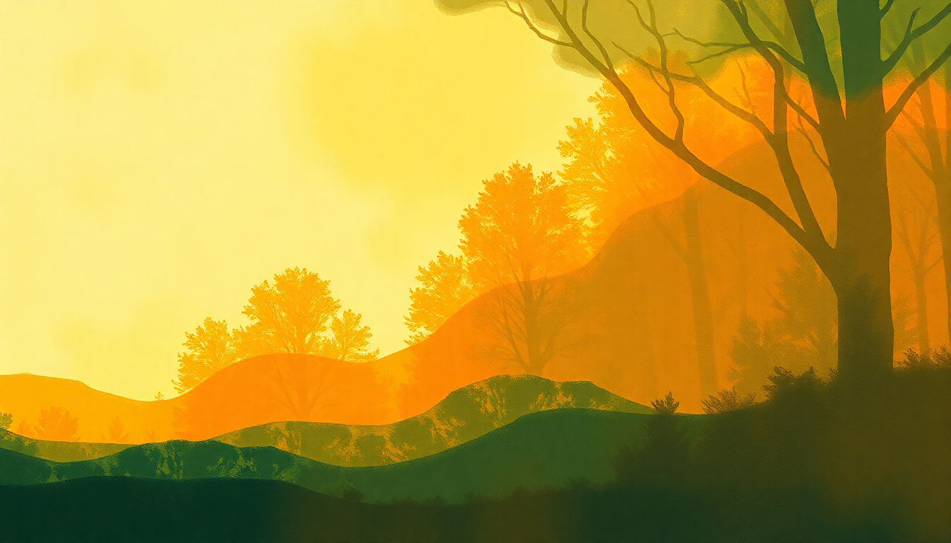 Fan-driven abstract illustration evoking the emotional arc of Songs from the Wood by Jethro Tull