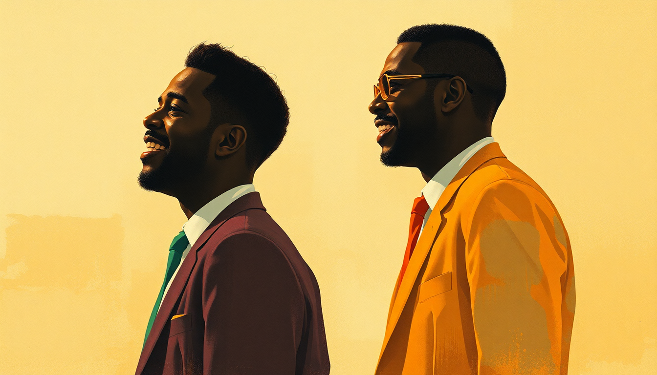 Fan-driven abstract illustration evoking the emotional arc of Soul Man by Sam and Dave