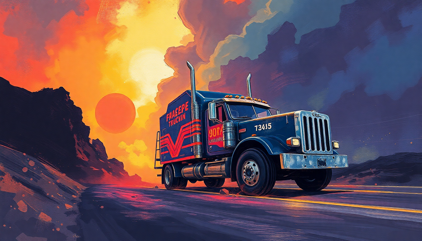 Fan-driven abstract illustration evoking the emotional arc of Space Truckin' by Deep Purple