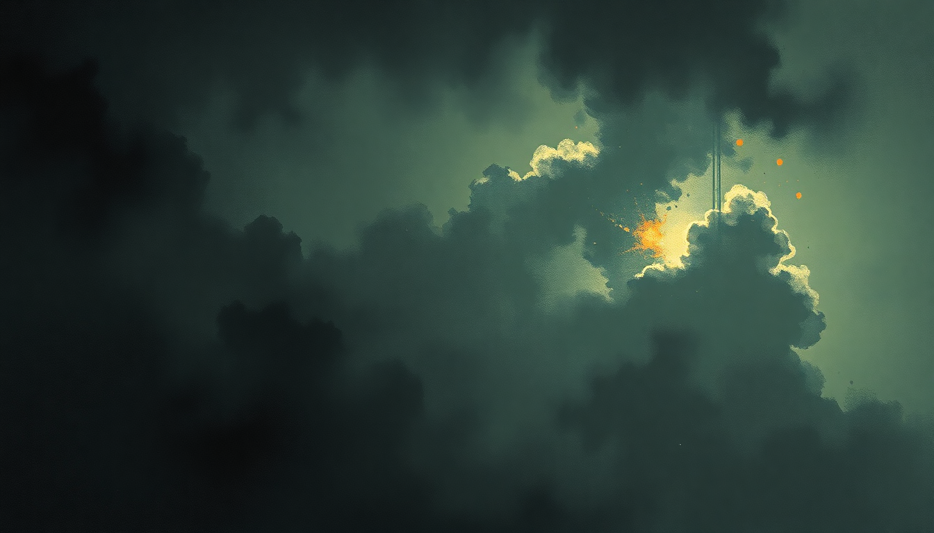 Fan-driven abstract illustration evoking the emotional arc of Spin the Black Circle by Pearl Jam