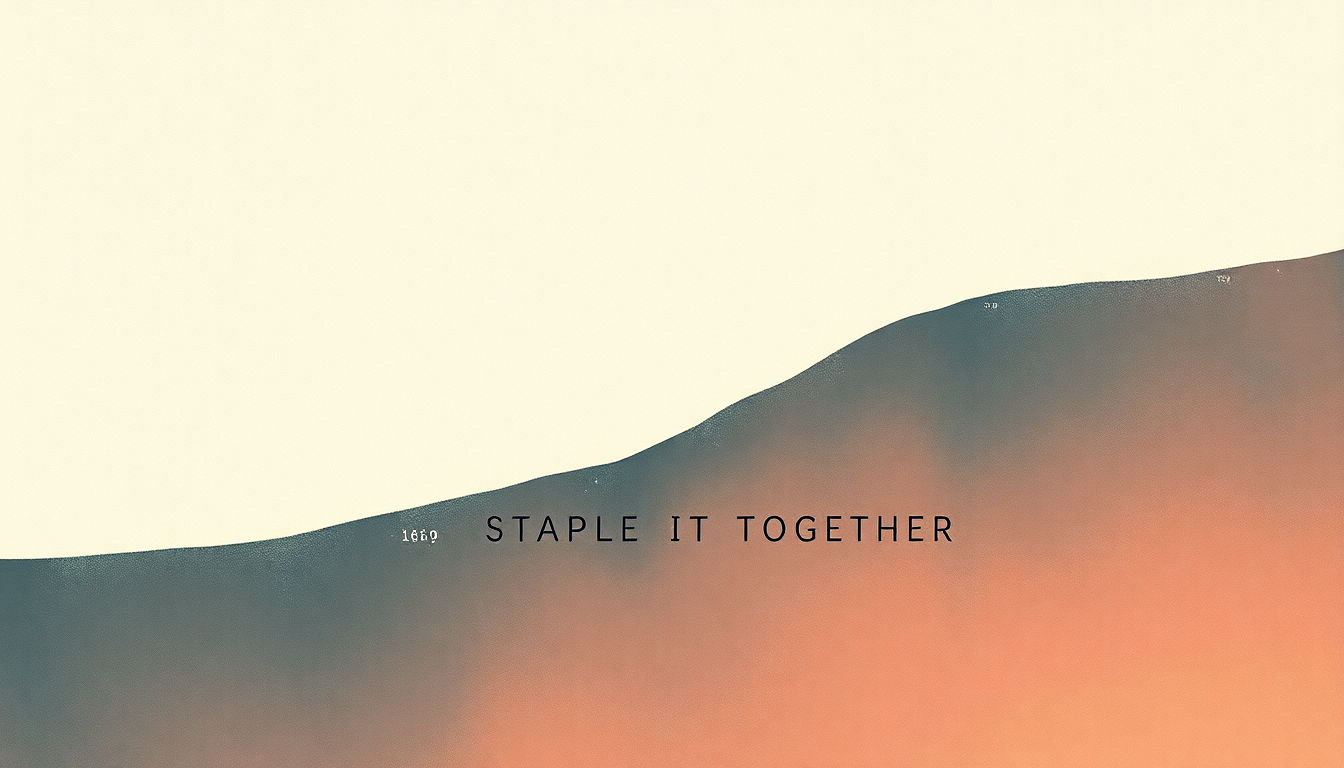 Fan-driven abstract illustration evoking the emotional arc of Staple It Together by Jack Johnson
