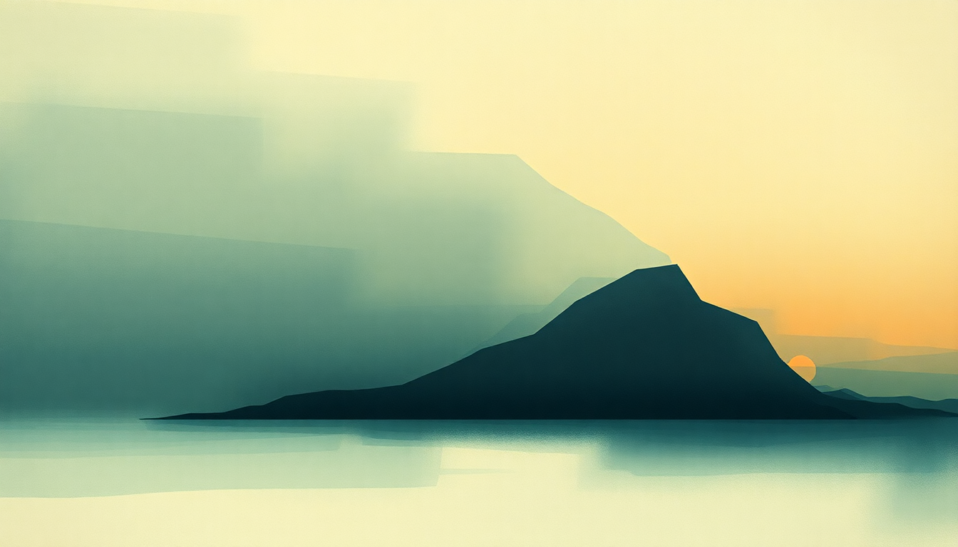 Fan-driven abstract illustration evoking the emotional arc of Stillness by Mono