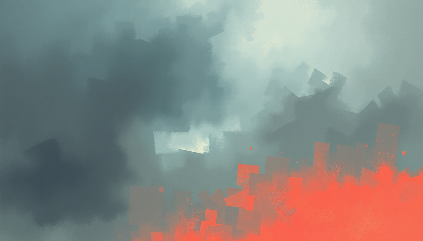 Fan-driven abstract illustration evoking the emotional arc of Stormy May Day by AC/DC