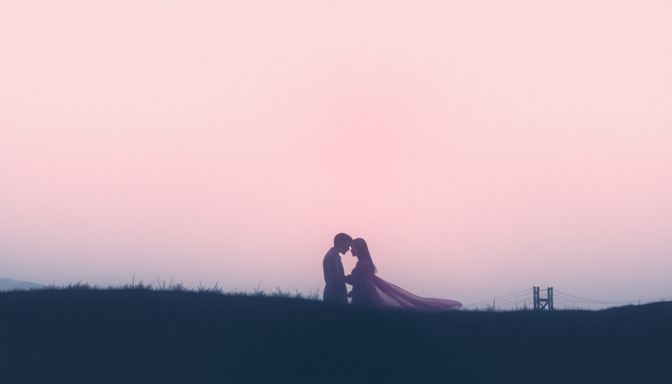 Fan-driven abstract illustration evoking the emotional arc of Strawberry Moon by IU