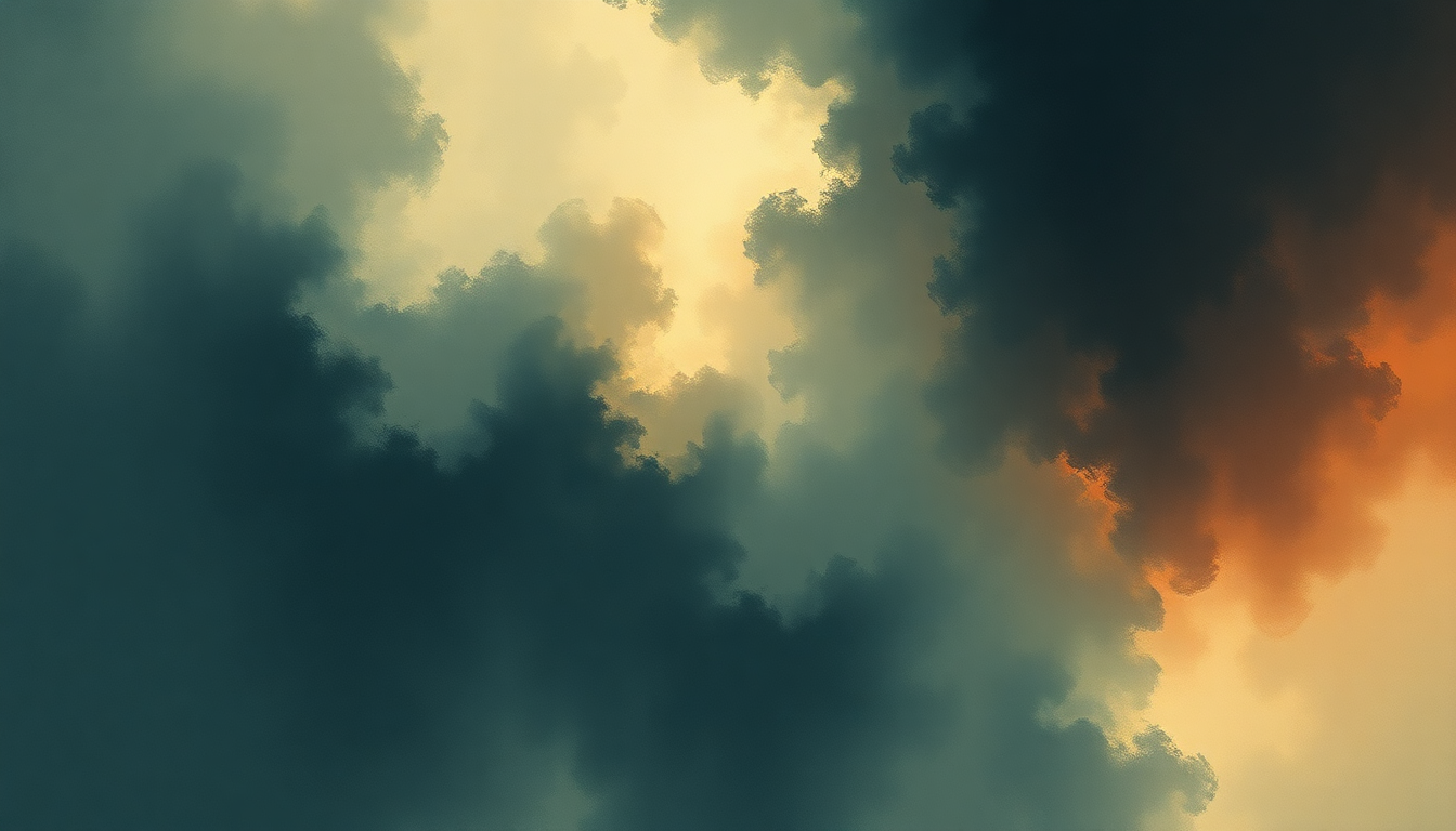 Fan-driven abstract illustration evoking the emotional arc of Stricken by Disturbed