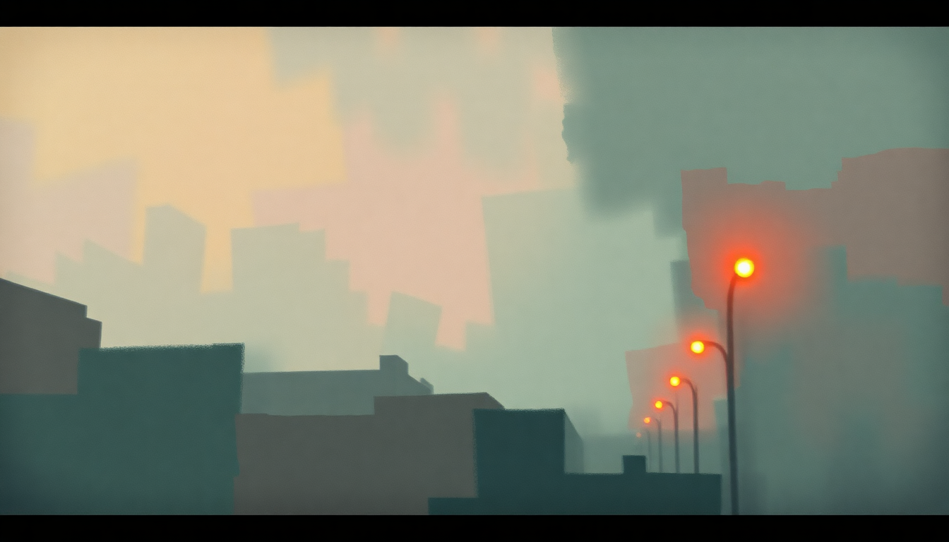 Fan-driven abstract illustration evoking the emotional arc of Sullivan Street by Counting Crows