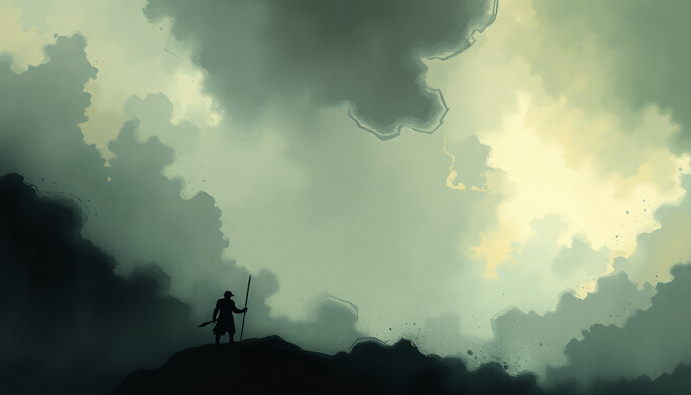 Fan-driven abstract illustration evoking the emotional arc of Sultan's Curse by Mastodon