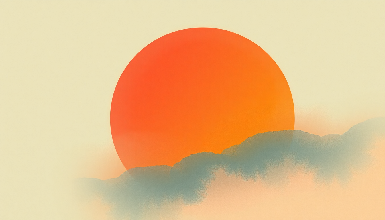 Fan-driven abstract illustration evoking the emotional arc of Sun Dogs by Wednesday
