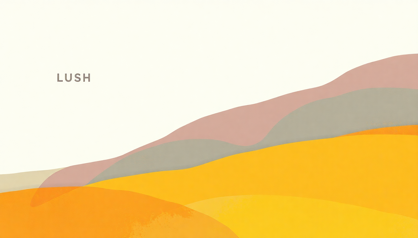 Fan-driven abstract illustration evoking the emotional arc of Sunbathing by Lush
