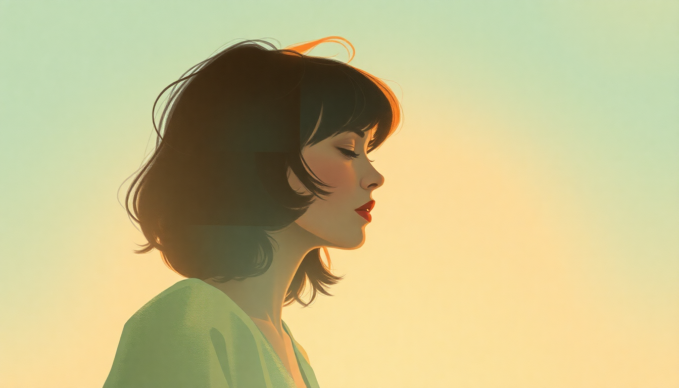 Fan-driven abstract illustration evoking the emotional arc of Sunday Girl by Blondie