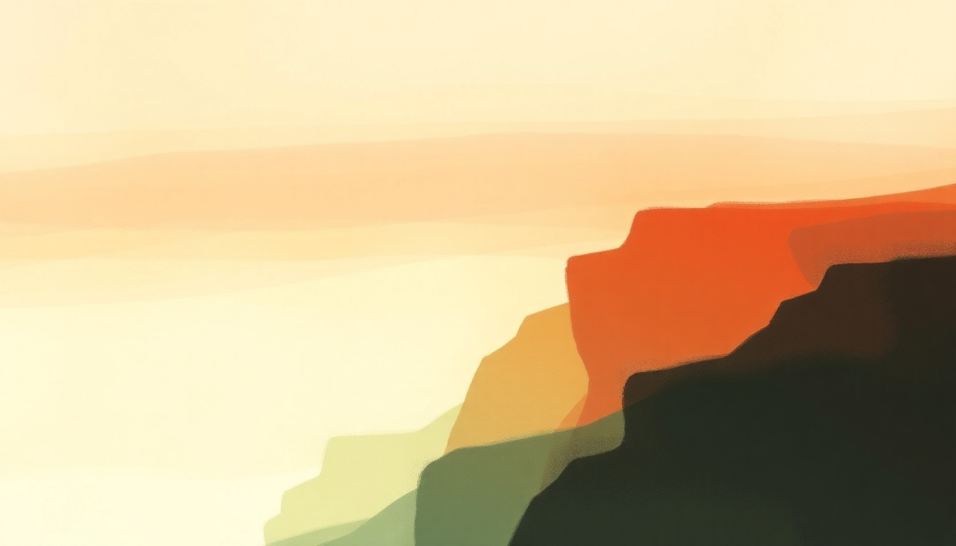 Fan-driven abstract illustration evoking the emotional arc of Sunlit Steps by Appleseed Cast