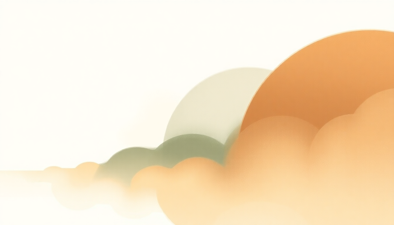 Fan-driven abstract illustration evoking the emotional arc of Sunson by Nils Frahm