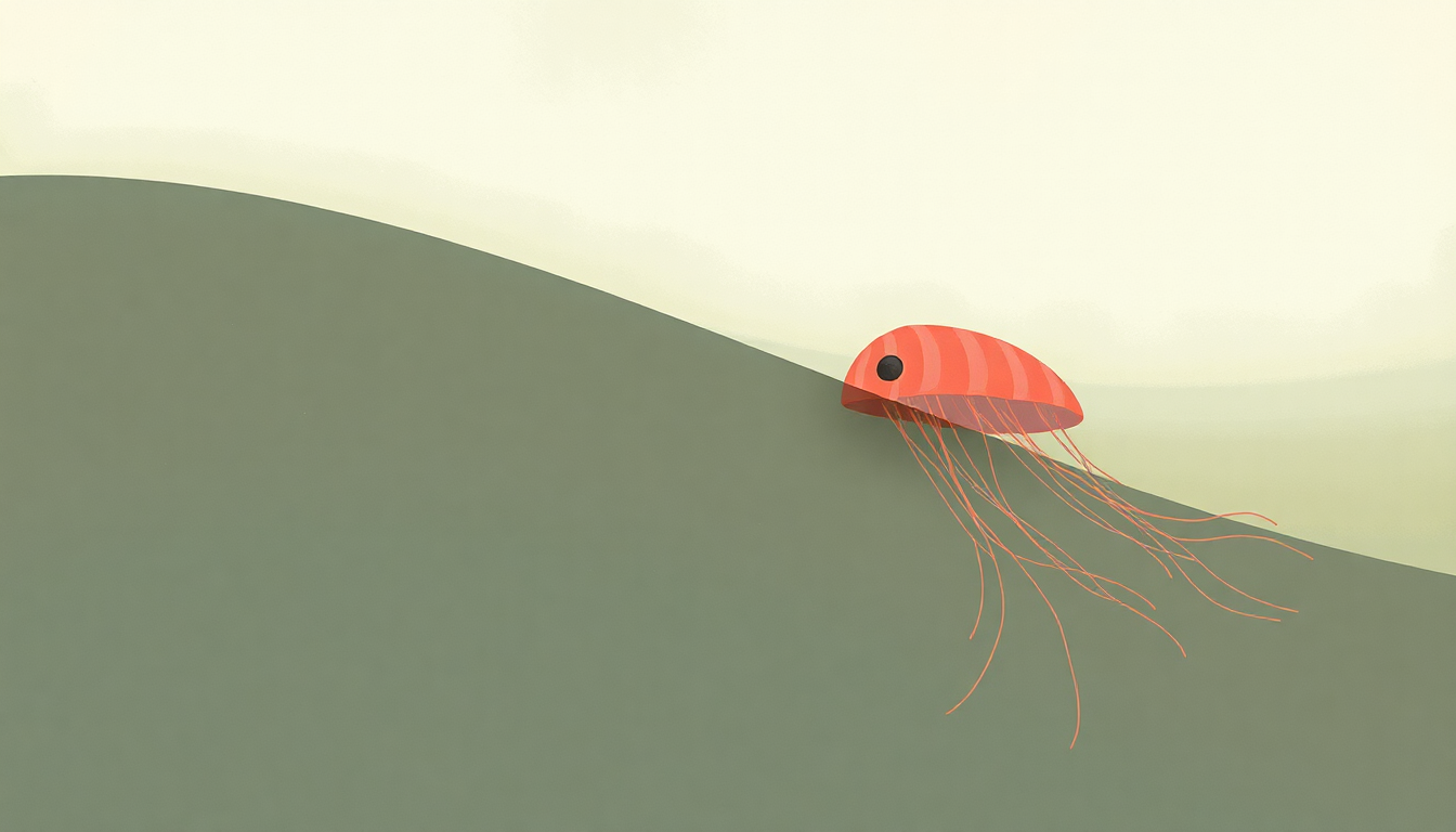 Fan-driven abstract illustration evoking the emotional arc of Superfast Jellyfish by Gorillaz