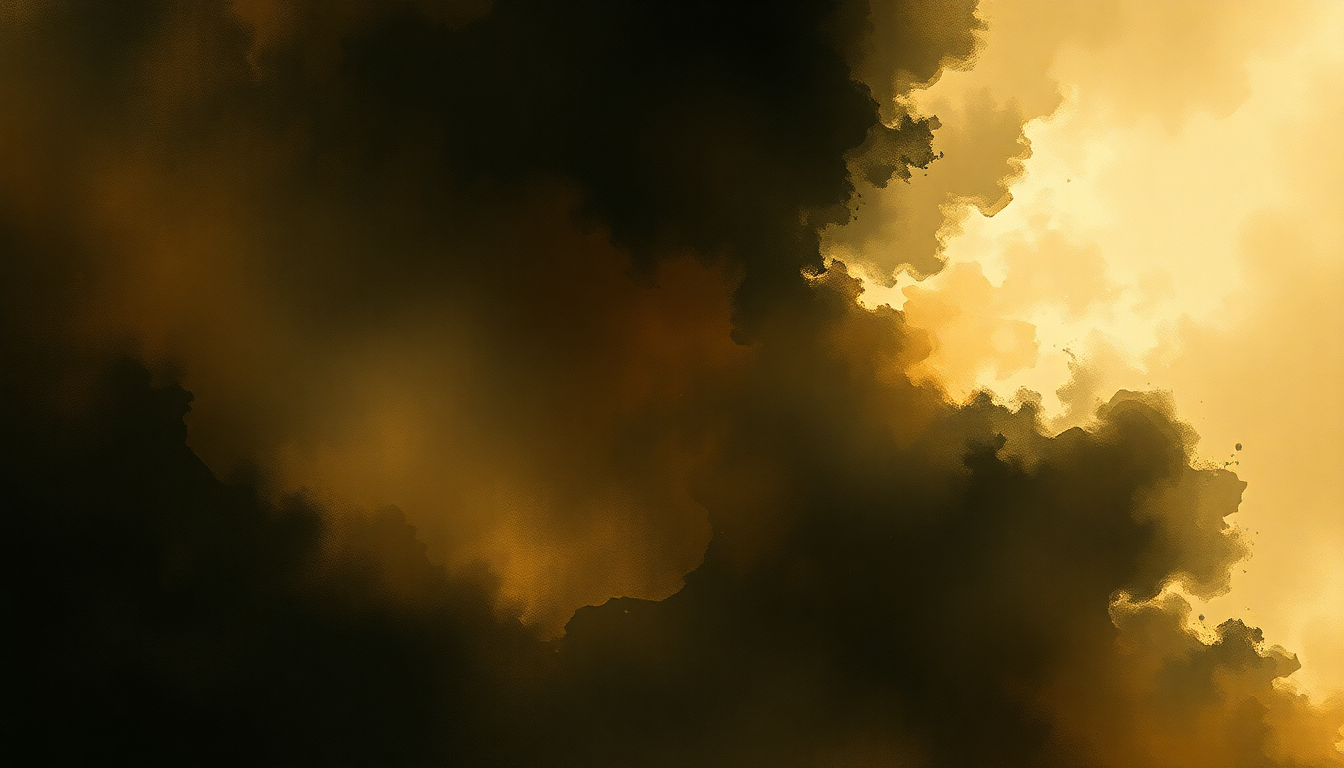 Fan-driven abstract illustration evoking the emotional arc of Symphony No. 1 in C minor, Op. 68 by Johannes Brahms