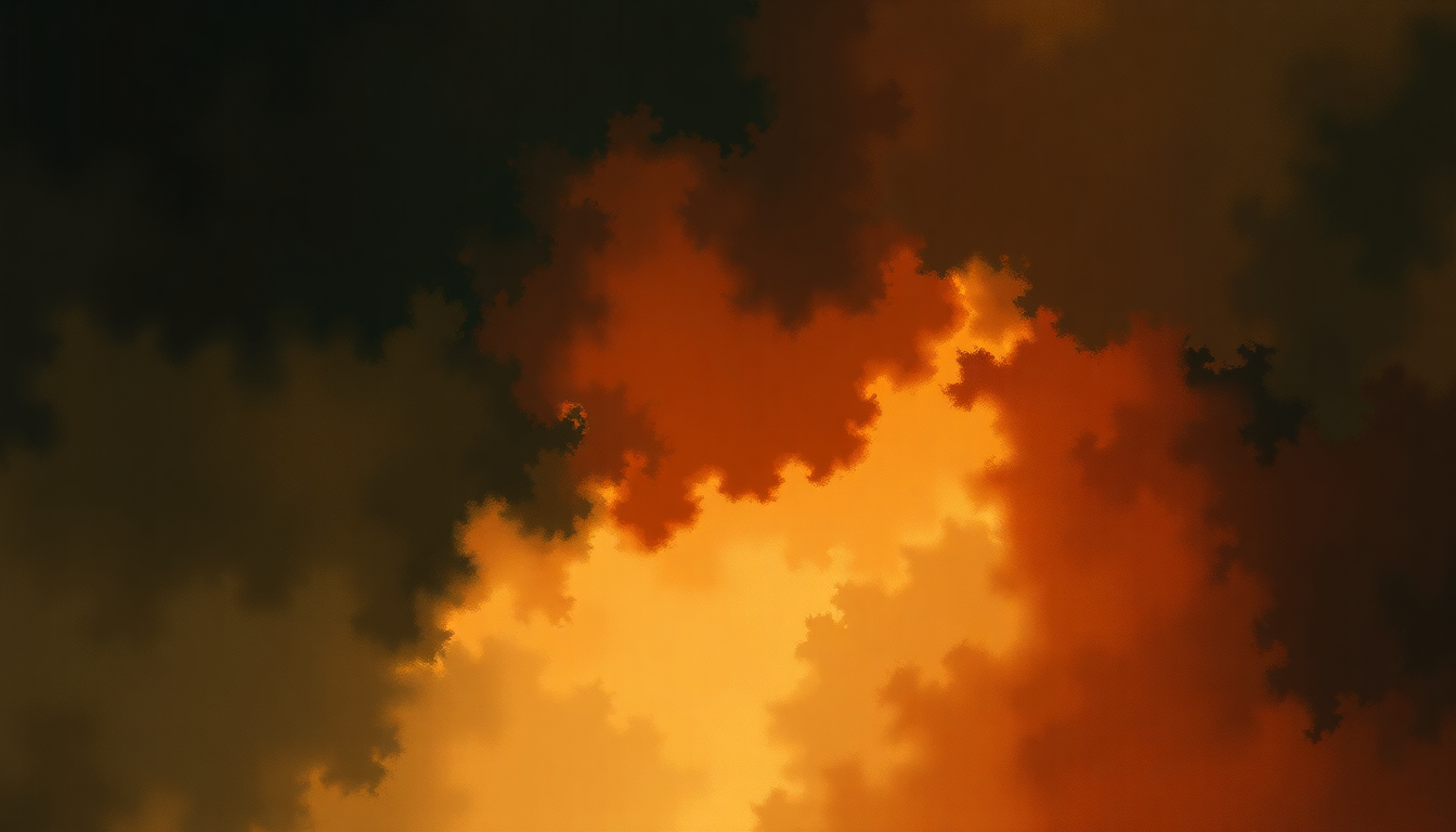 Fan-driven abstract illustration evoking the emotional arc of Symphony No. 6 in B minor, Op. 74 'Pathétique' by Pyotr Ilyich Tchaikovsky