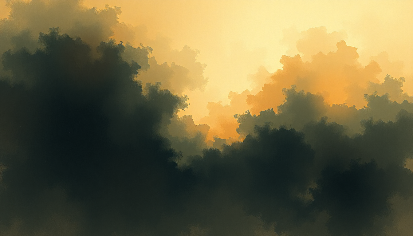 Fan-driven abstract illustration evoking the emotional arc of Symphony No. 9 in C major, D 944 by Franz Schubert