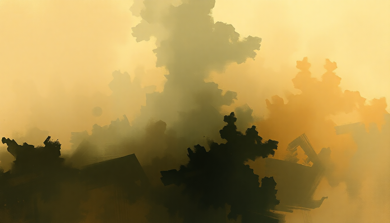 Fan-driven abstract illustration evoking the emotional arc of Symphony of Psalms by Igor Stravinsky