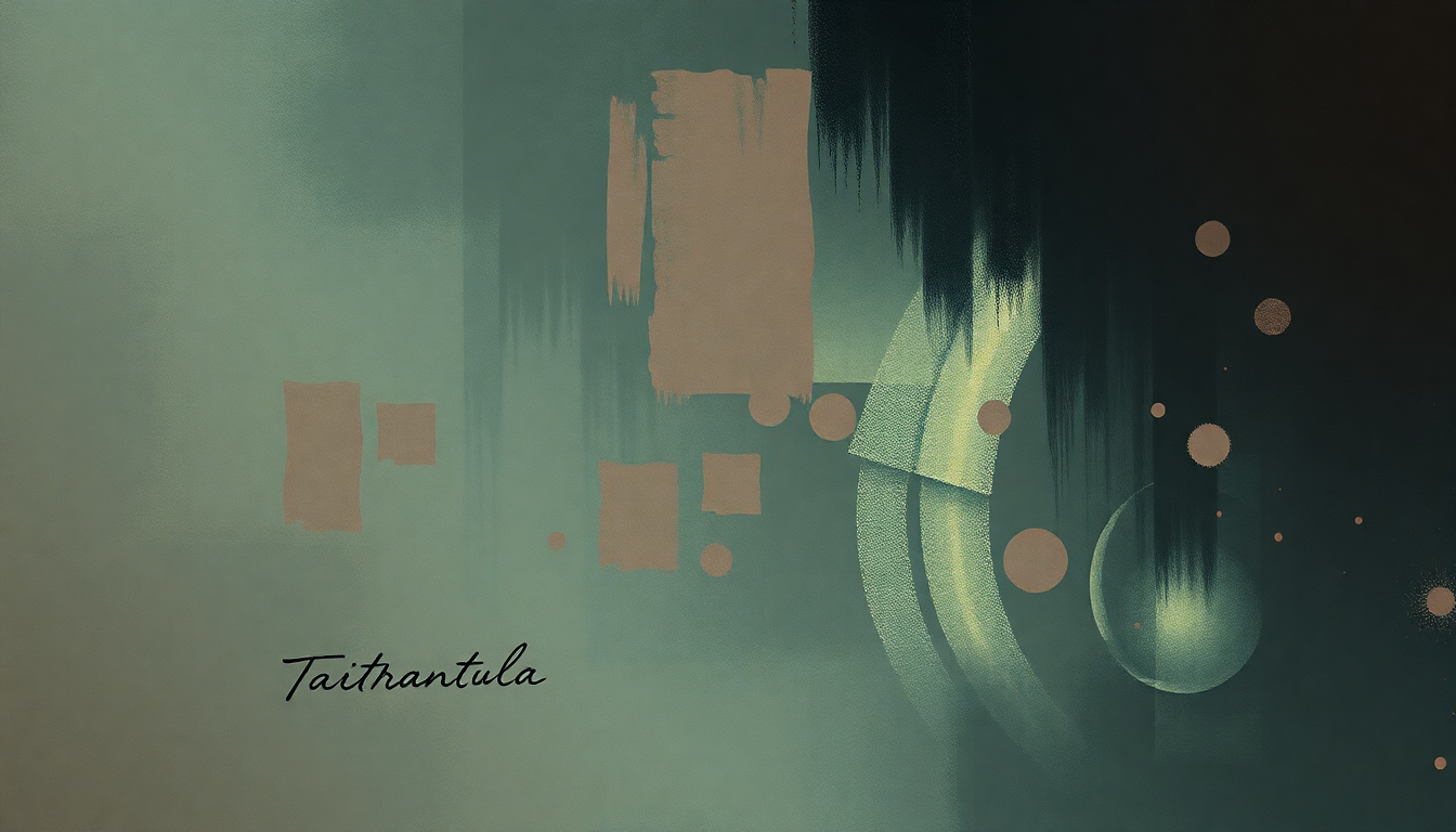 Fan-driven abstract illustration evoking the emotional arc of Tarantula by Faithless