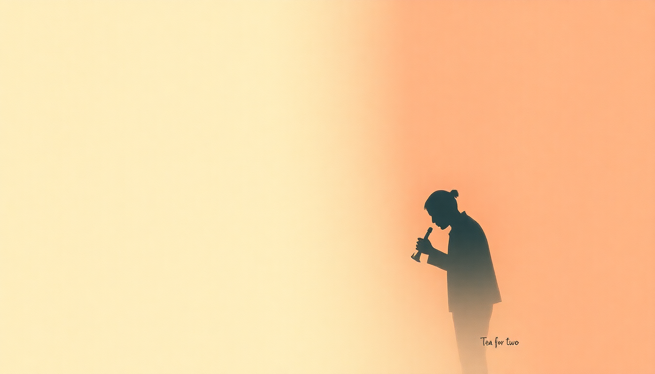 Fan-driven abstract illustration evoking the emotional arc of Tea for Two by Coleman Hawkins