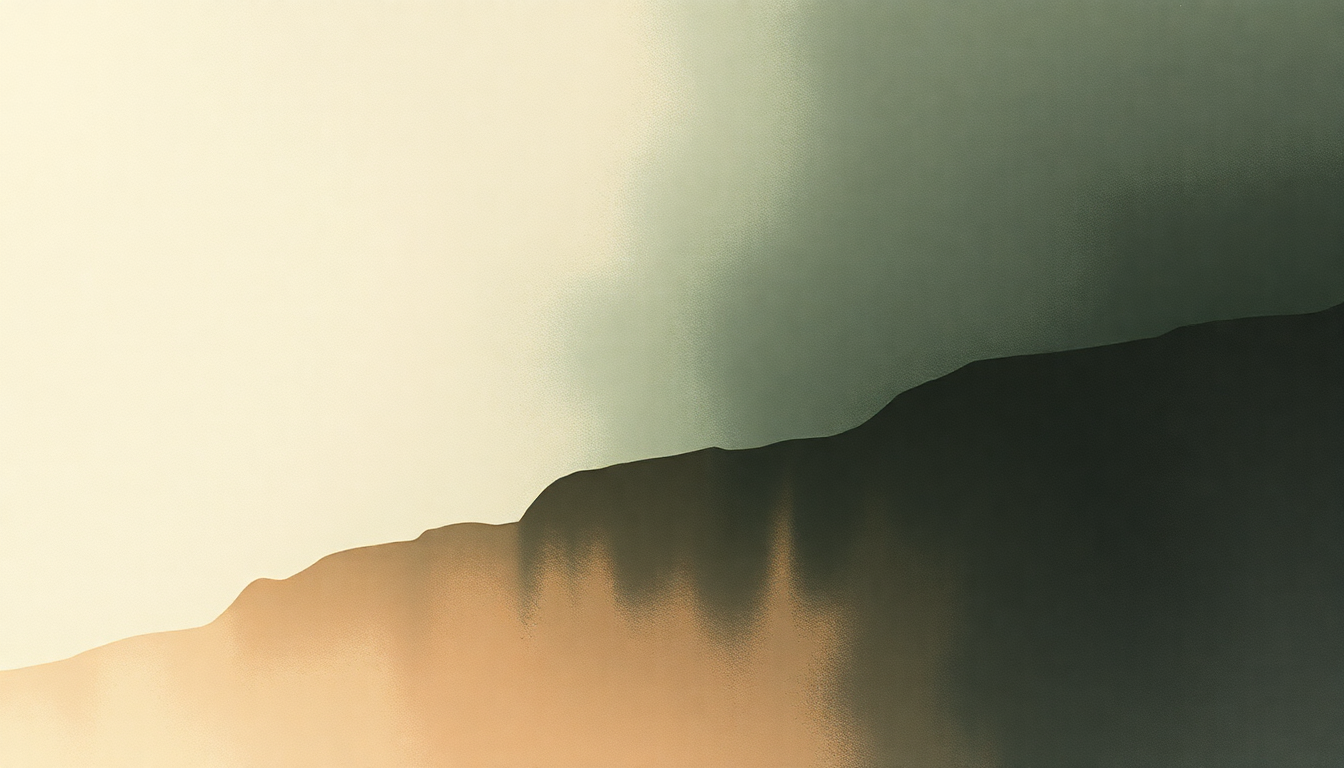 Fan-driven abstract illustration evoking the emotional arc of Ten Day Interval by Tortoise